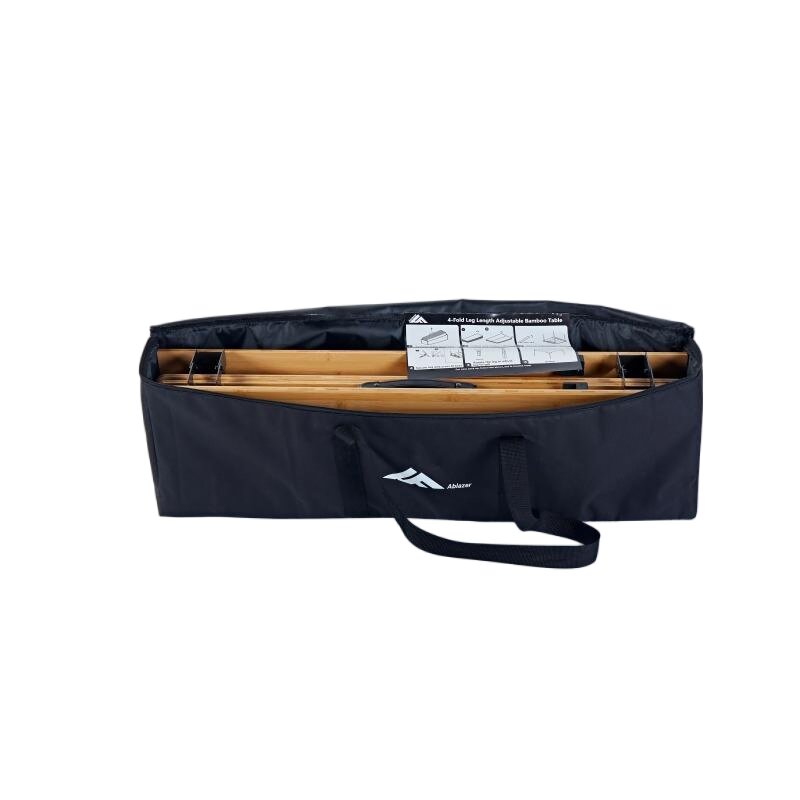 طاولة قابلة للطي بأربعة أسطح من الخيزران وإمكانية تعديل ارتفاعها BT890